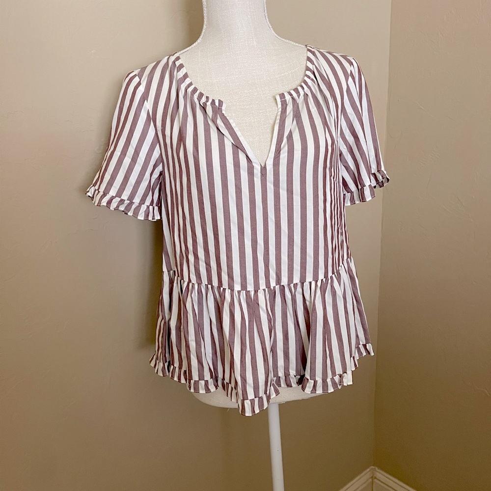 Madewell striped peplum blouse